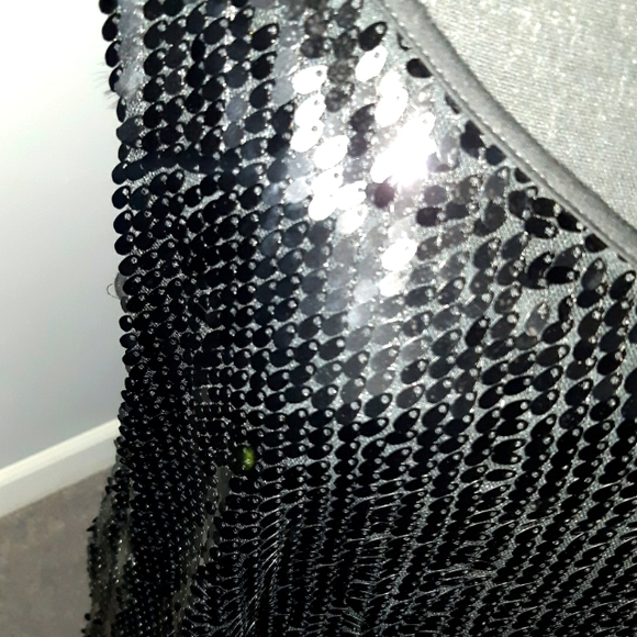 One shoulder sequin black top - Picture 4 of 5